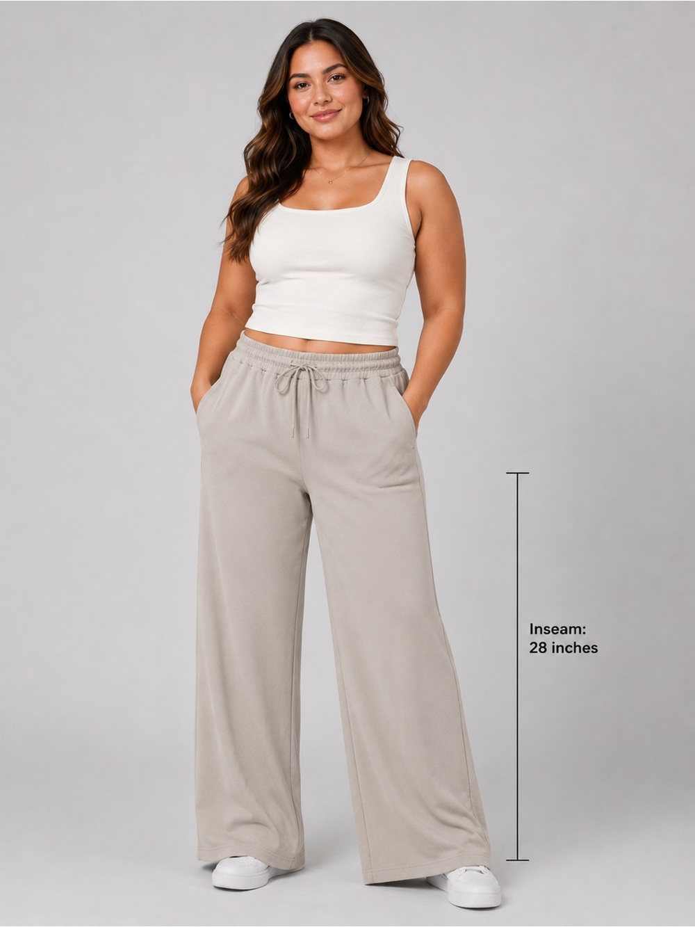 Zara Women's Beige Wide-Leg Pants -
Size Large